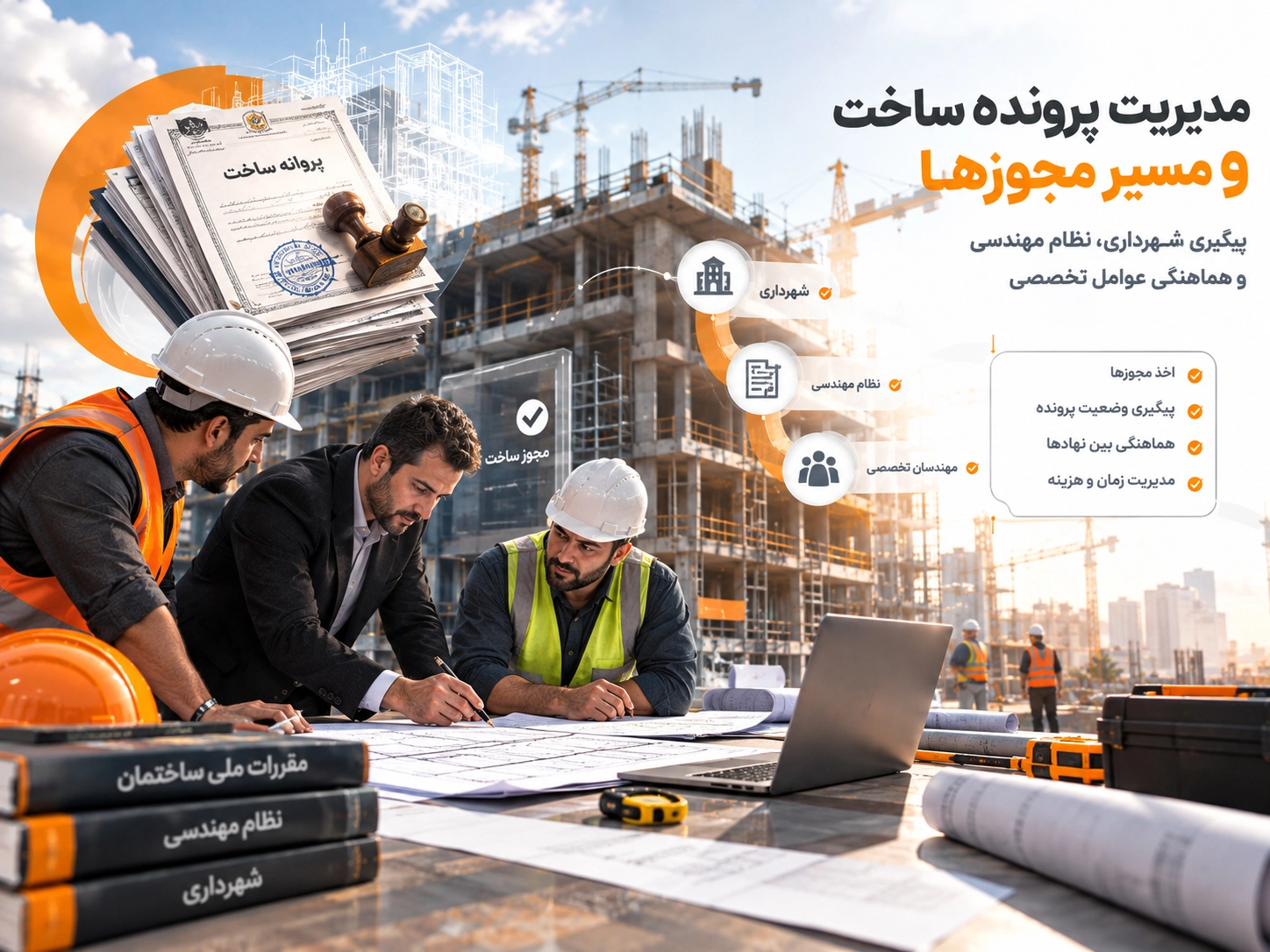 مدیریت پرونده ساخت و مسیر مجوزها